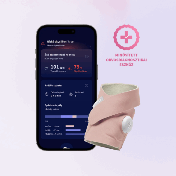 Owlet Dream Sock<sup>TM</sup> - Owlet Okos zokni 0-18 hónapig (Matt rózsaszín)